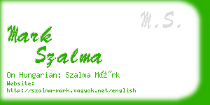 mark szalma business card